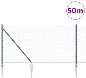vidaXL Φράχτης Εξάγωνος Πράσινος 1.4x50 μ Χάλυβας