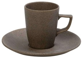 Φλιτζάνι Καφέ Με Πιατάκι Morgan OW2073K6 80ml Brown Espiel Porcelain