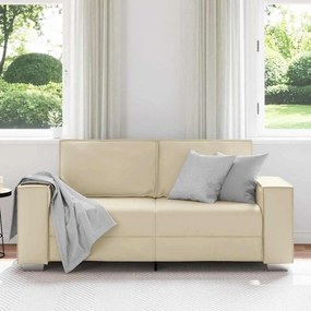 vidaXL Καναπές Loveseat 180 εκ με μαξιλάρι Κρεμ Τεχνητό δέρμα