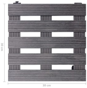 vidaXL Βάσεις για Γλάστρες με Ρόδες 2 τεμ. Γκρι 30x30x7,5 εκ. από WPC