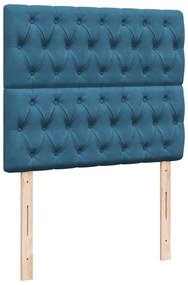 vidaXL Κρεβάτι Boxspring με Στρώμα Σκούρο Μπλε 120x200 εκ. Βελούδινο