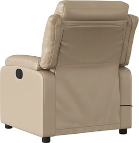 vidaXL Πολυθρόνα Μασάζ Ανακλινόμενη Καπουτσίνο από Συνθετικό Δέρμα