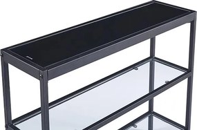 Κονσόλα μεταλλική Nextdeco γυάλινη επιφάνεια Υ76x91,5x25,5εκ.