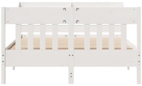 vidaXL Σκελετός Κρεβ. Χωρίς Στρώμα Λευκό 120x190 εκ Μασίφ Πεύκο