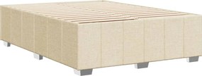vidaXL Σκελετός Κρεβατιού Χωρίς Στρώμα Κρεμ 140x200 εκ.Υφασμάτινο
