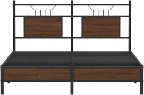 vidaXL Πλαίσιο κρεβατιού χωρίς στρώμα καφέ δρυς 140x190 cm