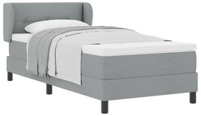 vidaXL Κρεβάτι Box Spring με Στρώμα - Ανοιχτό Γκρι, 90x200 cm, Υφασμάτινο