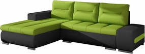 Γωνιακός καναπές Otto-Αριστερή-Μαύρο - Πράσινο