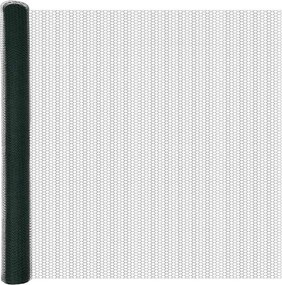 vidaXL Φράχτης Εξαγώνου Πράσινο 1,6 x 25 m PVC