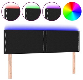 Κεφαλάρι Κρεβατιού LED Μαύρο 144x5x78/88 εκ. Υφασμάτινο 3121472