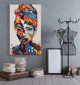 Πίνακας σε κάμβα με την Audrey Hepburn KNV376 45cm x 65cm