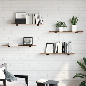 vidaXL Δίσκος Βιβλιοθήκης 4 pcs Καφέ 100 x 40 x 1.5 εκ. Μοριοσανίδα
