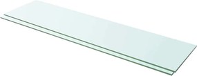 vidaXL Ράφια Πάνελ 2 τεμ. Διάφανα 100 x 25 εκ. Γυάλινα