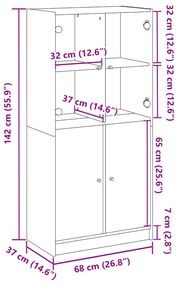 ΝΤΟΥΛΑΠΑ ΜΕ ΠΟΡΤΕΣ ΑΡΤΙΣΙΑΝΗ ΔΡΥΣ 68X37X142 ΕΚ. ΕΠΕΞ. ΞΥΛΟ 3318723