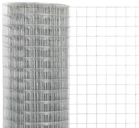 vidaXL Συρματόπλεγμα Κοτετσόσυρμα Ασημί 25 x 1,5 μ. Γαλβαν. Ατσάλι