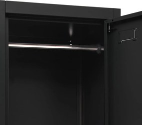 vidaXL Φοριαμός Μαύρος 38 x 45 x 180 εκ. Ατσάλινος