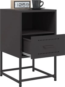 vidaXL Κομοδίνα 2 τεμ. Μαύρα 36x39x60,5 εκ. Χάλυβα