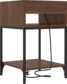 vidaXL Κομοδίνο Καφέ δρυς 40 x 40 x 61 εκ Επεξεργασμένο Ξύλο