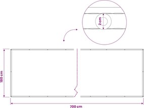 vidaXL Αδιάφανο σκίαστρο μπαλκονιού 180 x 700 εκ