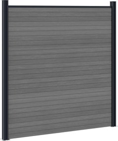 vidaXL Σετ Φράχτη 7 pcs 1218 x 186 εκ. WPC και Αλουμίνιο Γκρι