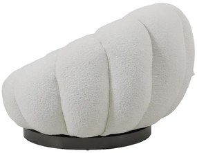 Πολυθρόνα περιστρεφόμενη Nester pakoworld μπουκλέ ύφασμα σε λευκό απόχρωση 98x97x69εκ