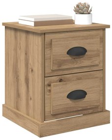 vidaXL Κομοδίνο με συρτάρι 2 pcs artisan δρυς 39 x 39 x 47.5 εκ