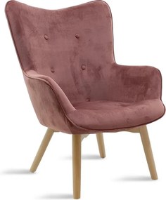 Πολυθρόνα Kido βελούδο χρώμα σάπιο μήλο 72x75x99 εκ.
