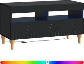 vidaXL Ντουλάπα LED Τηλεόρασης Μαύρο Επεξεργασμένο Ξύλο