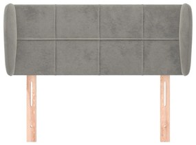 Κεφαλάρι με Πτερύγια Ανοιχτό Γκρι 83x23x78/88 εκ. Βελούδινο - Γκρι