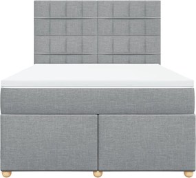 vidaXL Κρεβάτι Boxspring με Στρώμα Αν. Πράσινο 160x200εκ Υφασμάτινο