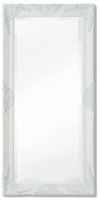 vidaXL Καθρέφτης Τοίχου με Μπαρόκ Στιλ Λευκός 100 x 50 εκ.