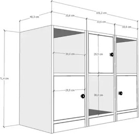 Stewehome Κονσόλα με ράφι και ντουλάπι Λευκό 40x98x72 cm