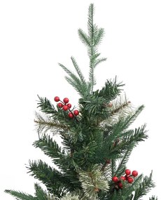 vidaXL Χριστουγεννιάτικο Δέντρο Πράσινο 195 εκ. με Κουκουνάρια PVC&PE