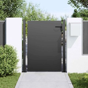 vidaXL Πύλη Κήπου Μαύρο 105 x 125 cm Ατσάλι με Επικάλυψη Πούδρας