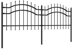 vidaXL Φράχτης Κήπου με Κορυφή Δόρυ Μαύρος 239x75 εκ. από Ατσάλι με Ηλεκτροστατική Βαφή