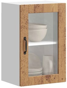 vidaXL Ντουλάπι τοίχου κουζίνας με γυάλινη πόρτα Porto Παλιό ξύλο
