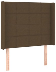 vidaXL Κρεβάτι Boxspring με Στρώμα &amp; LED Σκ.Καφέ 90x200 εκ. Υφασμάτινο