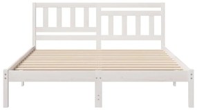 vidaXL Σκελετός Κρεβατιού Λευκό 140 x 200 cm Μασίφ ξύλο πεύκου