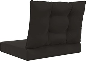 vidaXL Μαξιλάρι Καναπέ Εξωτερικού Χώρου 2 pcs Μαύρο Πολυεστέρας