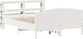 vidaXL Σκελετός Κρεβ. Χωρίς Στρώμα Λευκό 140x190 εκ Μασίφ Πεύκο