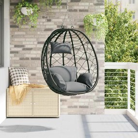 vidaXL Κρεμαστή καρέκλα αυγό Ανθρακί 91,5 x 54,5 x 107 εκ