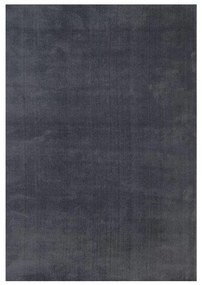 80Χ150cm, dark grey single colored carpet, fringes