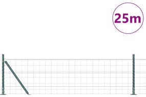 vidaXL Ευρωπαϊκός Φράκτης με 13 Πόδια και Ζάντες 0.4x25 μ Γαλβανισμένος Χάλυβας
