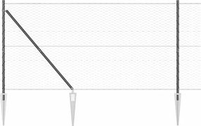 vidaXL Στύλος Περιφράξεων Γκρι 50 x 1,4 μ (36 mm δίχτυ)