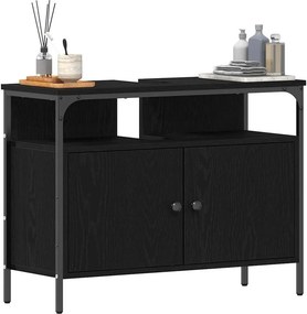 vidaXL Ντουλάπα Νιπτήρα Mπάνιου Μαύρη δρυς 80 x 30 x 60 cm