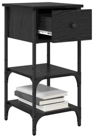 vidaXL Κομοδίνα 2 τεμαχίων Μαύρο Δρυός 34x36x70 cm Επεξεργασμένο ξύλο
