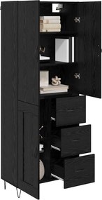 vidaXL Highboard 2 pcs Μαύρη Οξυά 69,5 x 34 x 180 εκ.