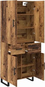 vidaXL Highboard 2 τμχ. Παλιό Ξύλο 69,5 x 34 x 180 εκ.