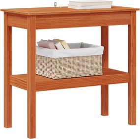 vidaXL Τραπέζι κονσόλας Κερωμένο Καφέ 80 x 40 x 75 εκ. Στερεό πεύκο