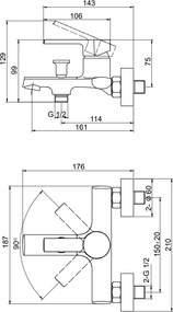 Karag Tati 28803 Cromo - Μπαταρία λουτρού